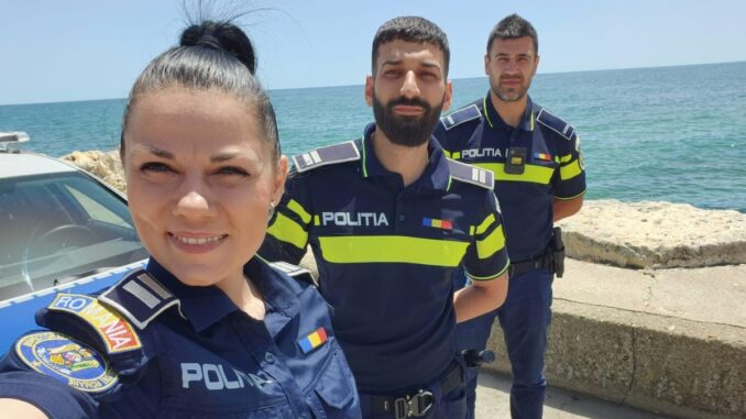Polițiști pe litoral. FOTO IGPR Polițiști pe litoral. FOTO IGPR