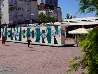 Monumentul "New Born" din capitala Kosovo, Priștina. FOTO Adrian Boioglu / EUplus.ro