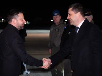 Zelenski și Miruță, la Călărași. FOTO MApN